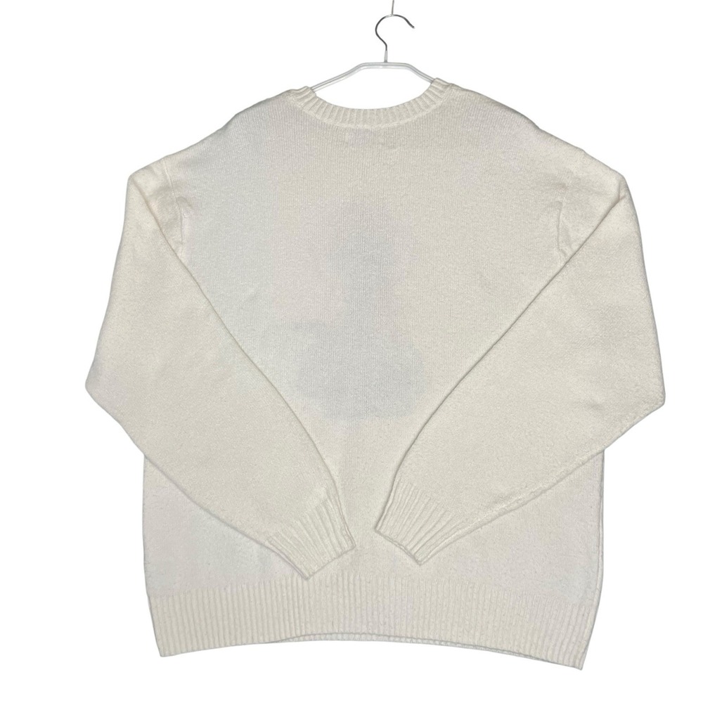 Hollister Cream Goldendoodle Dog Sweater Oversized Women's M Cozy Whimsical Cute - Picture 4 of 8
